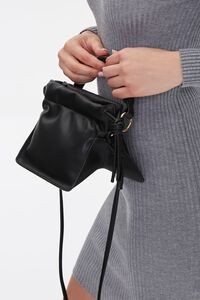 Faux Leather Open Top Crossbody Bag, image 2