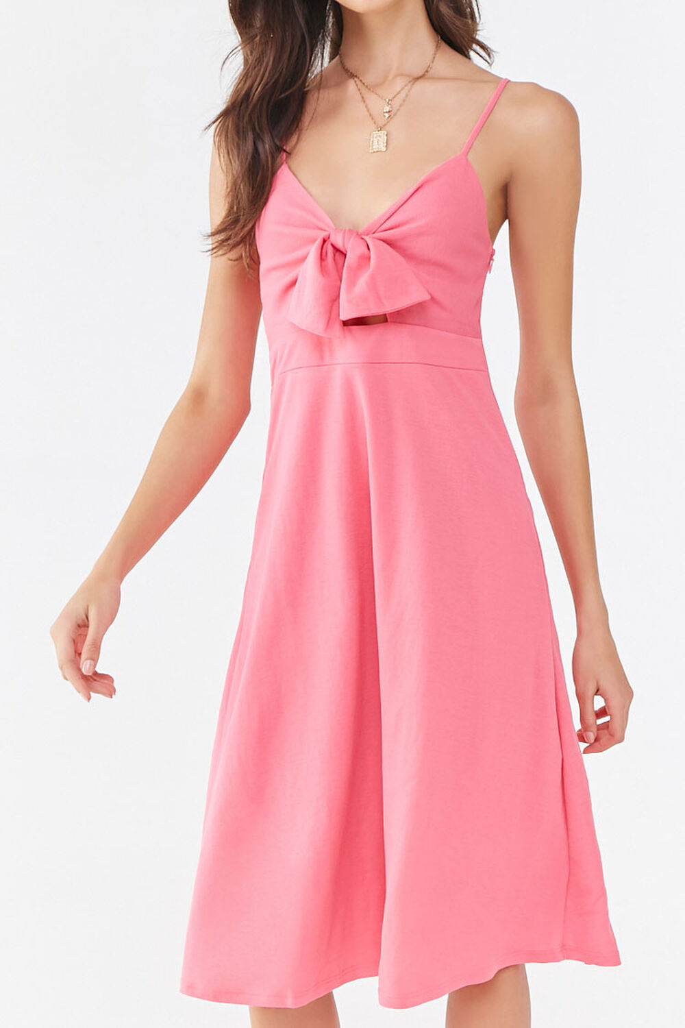 PINK Knotted Cami Midi Dress, image 2