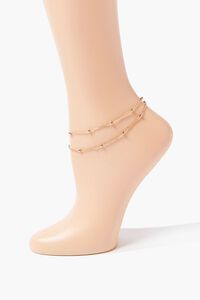 GOLD Layered Curb Chain Anklet, image 1