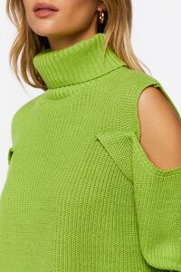 GREEN Open-Shoulder Turtleneck Sweater, image 5