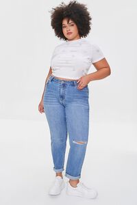 WHITE/MULTI Plus Size Astrology Crop Top, image 4