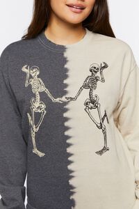 BLACK/TAUPE Colorblock Skeleton Graphic Pullover, image 5