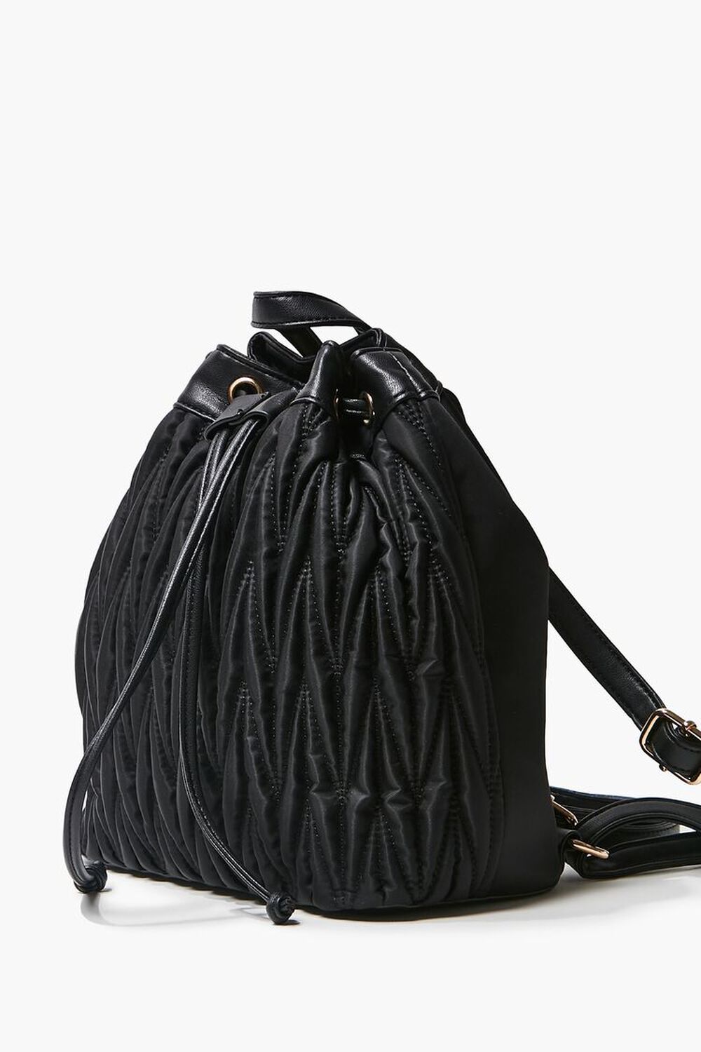 BLACK Chevron Drawstring Backpack, image 1