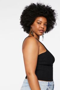 BLACK Plus Size Sweater-Knit Cropped Cami, image 2