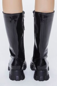 BLACK Faux Patent Leather Boots, image 3