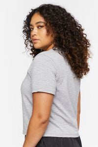 HEATHER GREY Plus Size Cutout Cropped Tee, image 2