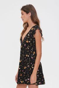BLACK/MULTI Floral Print Mini Dress, image 2