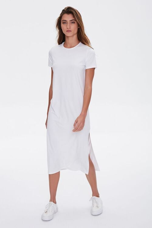 WHITE Midi T-Shirt Dress, image 2