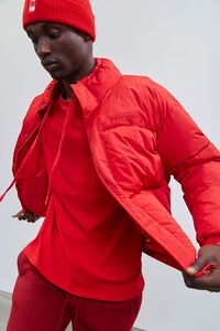 RED Embroidered Pantone Zip-Up Puffer Jacket, image 1