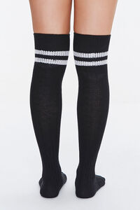 BLACK/WHITE Over-the-Knee Striped Socks, image 3