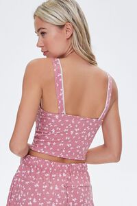 PINK/WHITE Floral Print Pajama Top, image 3