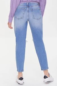 MEDIUM DENIM Distressed Ankle-Cut Mom Jeans, image 4