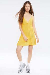 YELLOW GOLD Plunging Cami Mini Dress, image 4