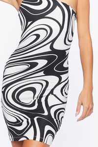 BLACK/WHITE Marble Print One-Shoulder Mini Dress, image 5