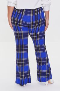BLUE/MULTI Plus Size Plaid Flare Pants, image 4