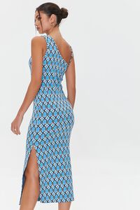 BLUE/MULTI Geo Print Slit Midi Dress, image 3