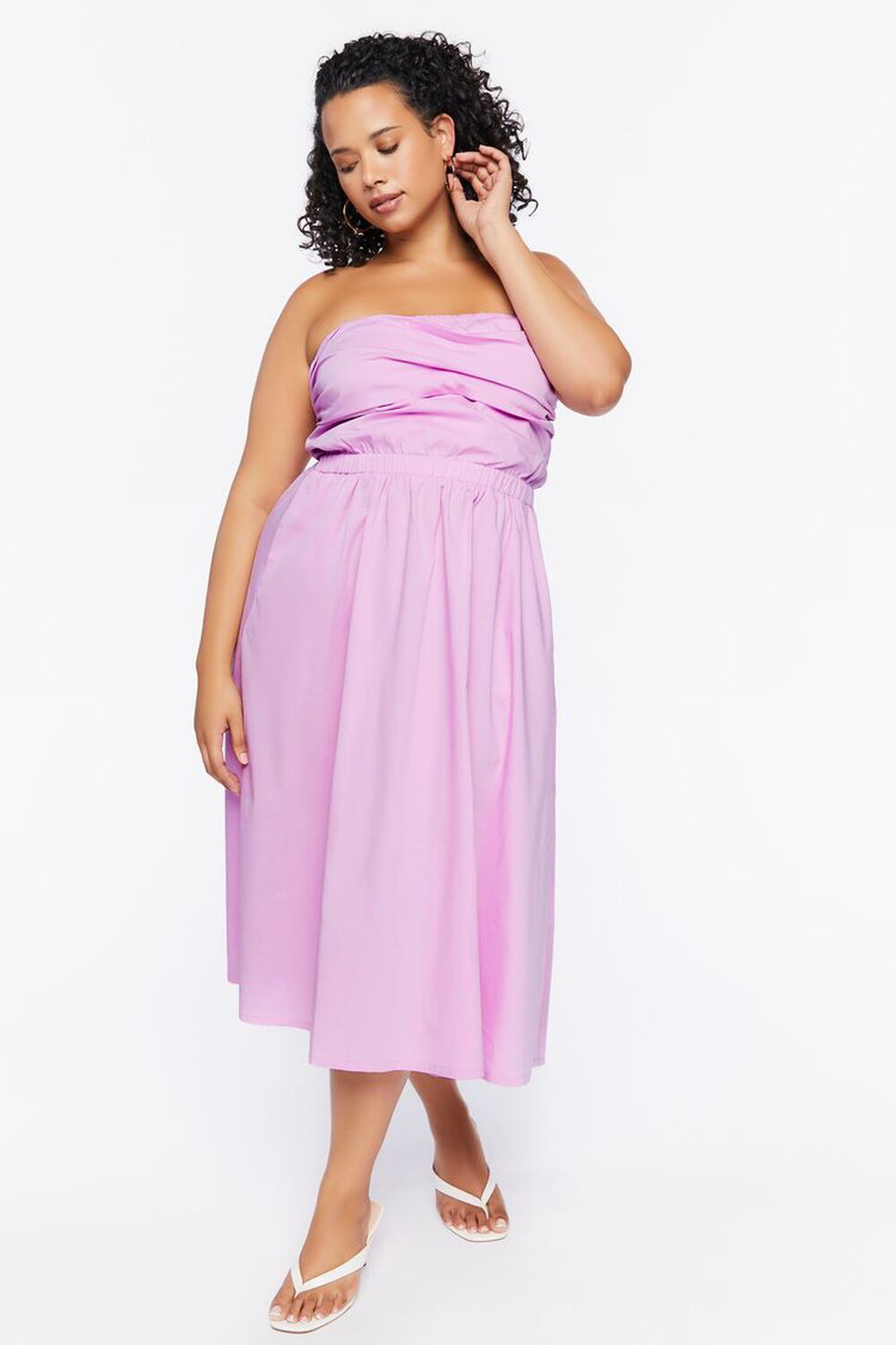 WISTERIA Plus Size Strapless Midi Dress, image 1