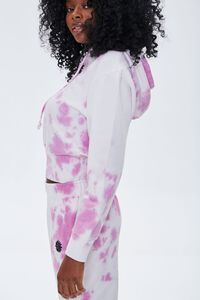 WHITE/PINK Tie-Dye Floral Hoodie, image 3