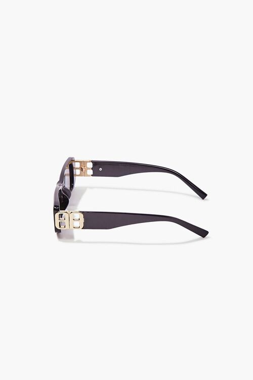 BLACK/BLACK Slim Rectangular Sunglasses, image 5