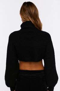 BLACK Cropped Turtleneck Sweater, image 3