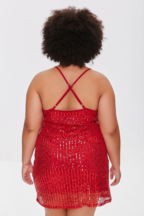 RED Plus Size Sequin Cami Dress, image 3