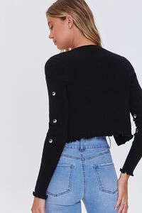 BLACK/WHITE Yin Yang Embroidered Cardigan Sweater, image 3