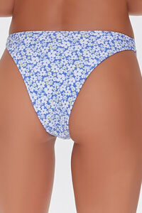 BLUE/MULTI Floral Print Cheeky Bikini Bottoms, image 4