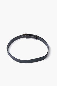BLACK/GOLD Faux Leather O-Ring Buckle Belt, image 3