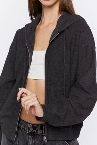 French Terry Ribbed Zip-Up Hoodie, image 5