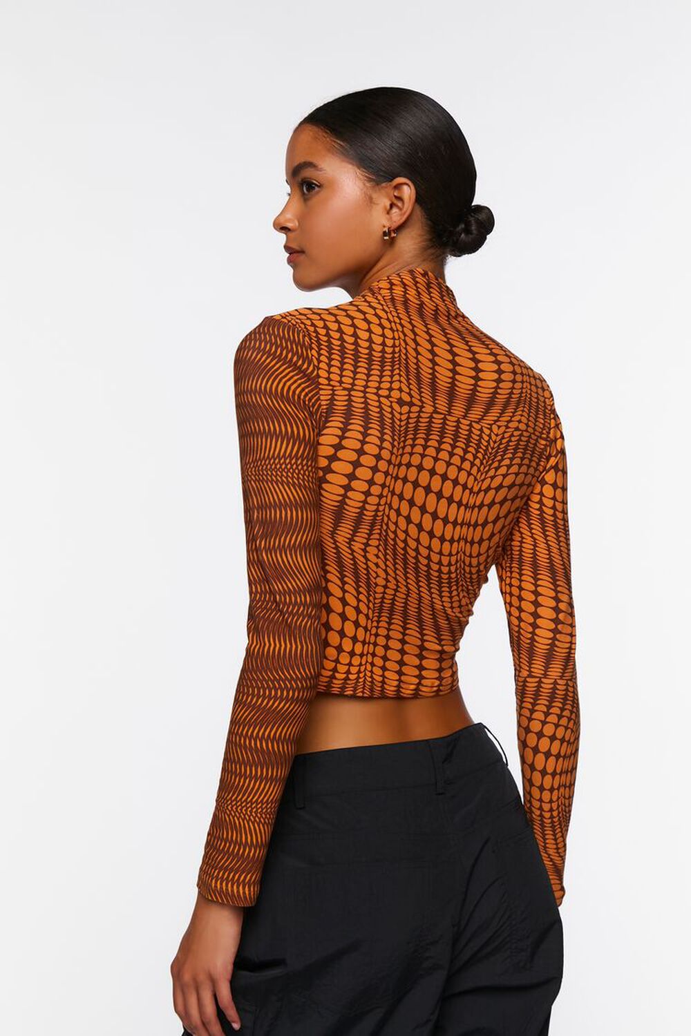 Abstract Print Ruched Crop Top, image 3
