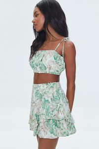 MEADOW/MULTI Tropical Floral Print Cropped Cami, image 2