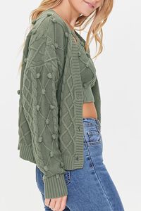 SAGE Ball Cable Knit Cardigan Sweater, image 2