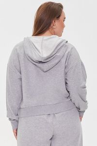 HEATHER GREY Plus Size French Terry Zip-Up Hoodie, image 3