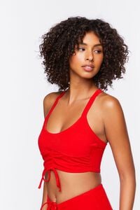 HIGH RISK RED Ruched Drawstring Sports Bra, image 2