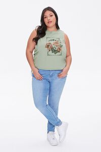 SAGE/MULTI Plus Size Butterfly Graphic Muscle Tee, image 4