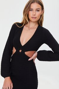 BLACK Cutout Mini Sweater Dress, image 1