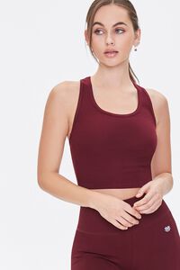 BURGUNDY Active Ribbed Tank Top, image 1