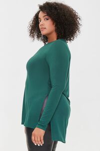 HUNTER GREEN Plus Size High-Low Top, image 2
