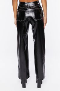 BLACK Faux Patent Leather Pants, image 4