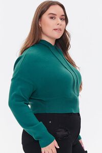 GREEN Plus Size Sweater-Knit Hoodie, image 2