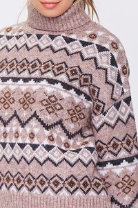 BROWN/MULTI Fair Isle Turtleneck Sweater, image 5