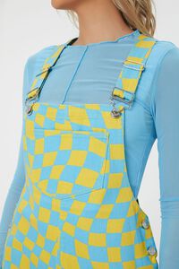 BLUE/MULTI Checkered Mini Overall Dress, image 6