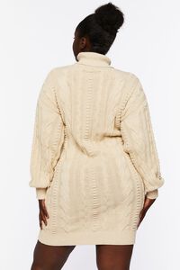 TAN Plus Size Cable Knit Sweater Dress, image 3