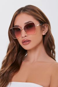 Tinted Square Metal Sunglasses, image 1