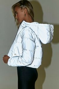 Grey Reflective Padded Puffer Cropped Jacket –