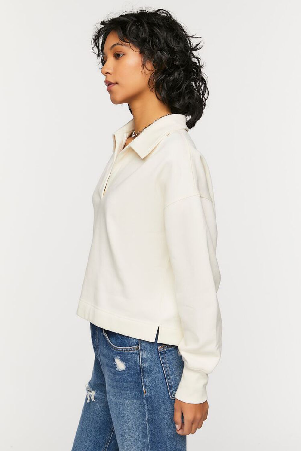 Collared Drop-Sleeve Pullover