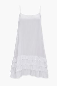 WHITE Tiered Ruffle Shift Dress, image 1