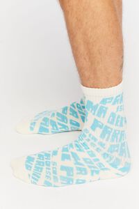 WHITE/BLUE Men Alma Del Sol Paradise Crew Socks, image 3