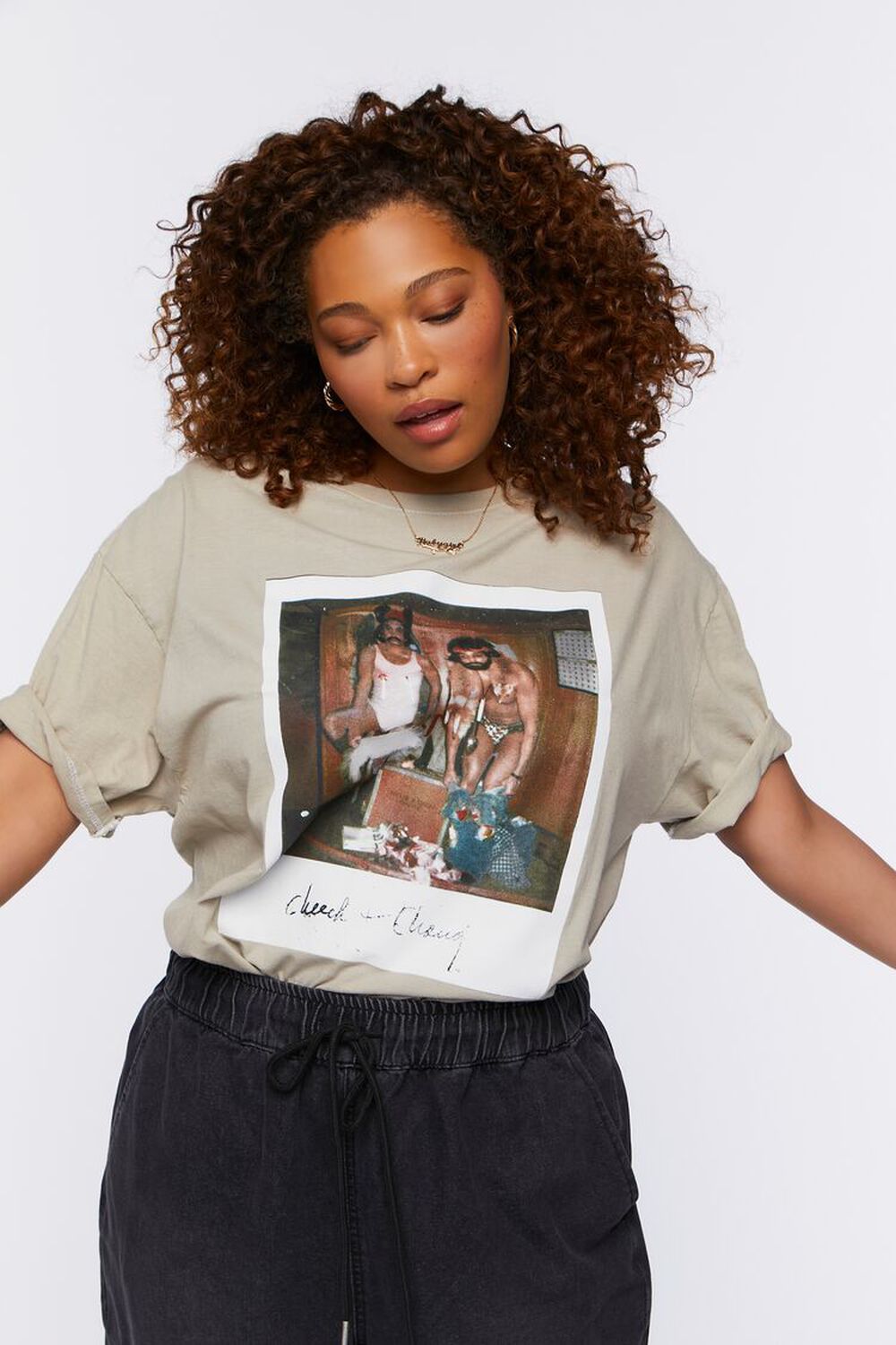 TAUPE/MULTI Plus Size Cheech & Chong Graphic Tee, image 1