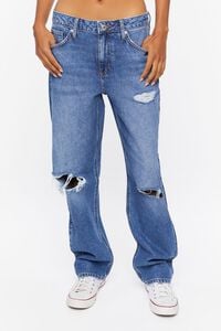 MEDIUM DENIM Recycled Cotton Baggy Jeans, image 1